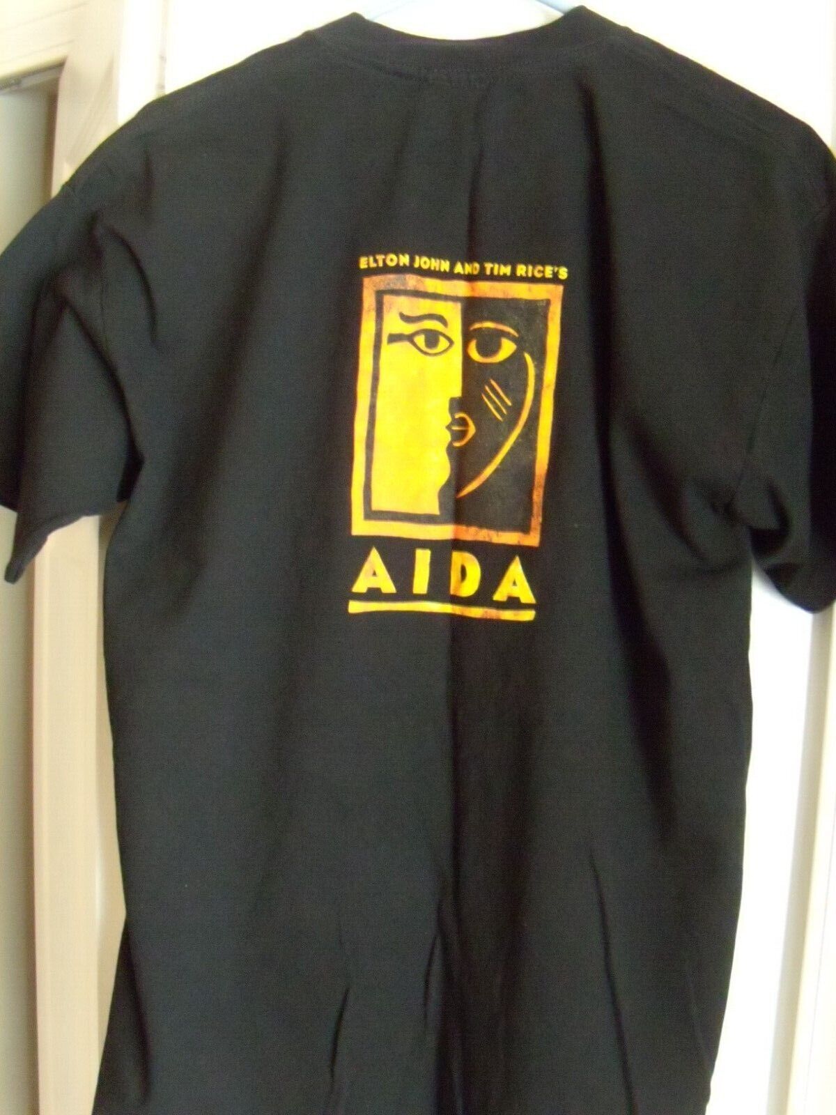 Elton John Tim Rice Aida Broadway Black 2-sided T-shirt Large Unworn New 2000