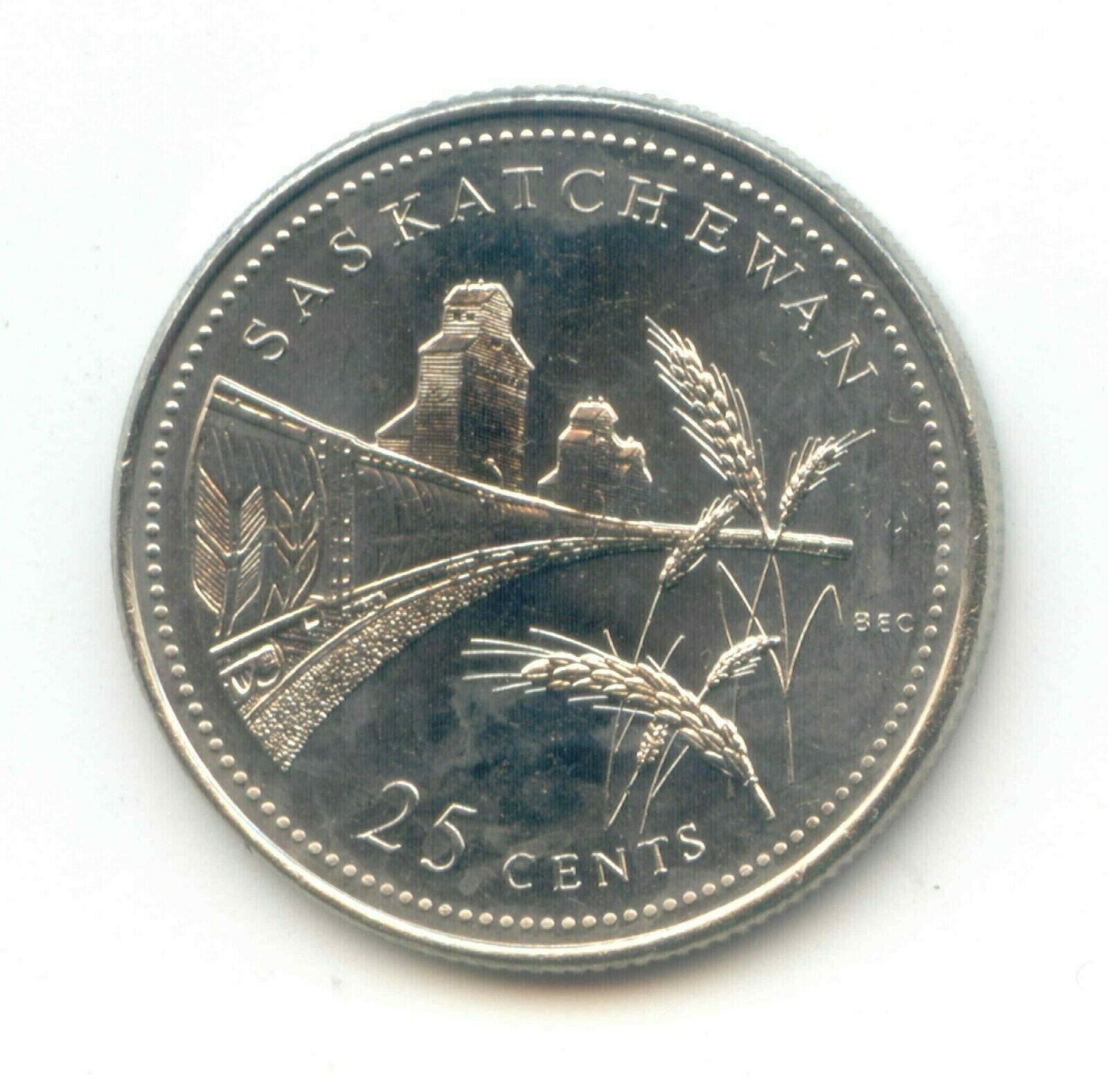 Canada 1867 - 1992 Saskatchewan Quarter Canadian 25 Cent 25c Unc Uncirculated