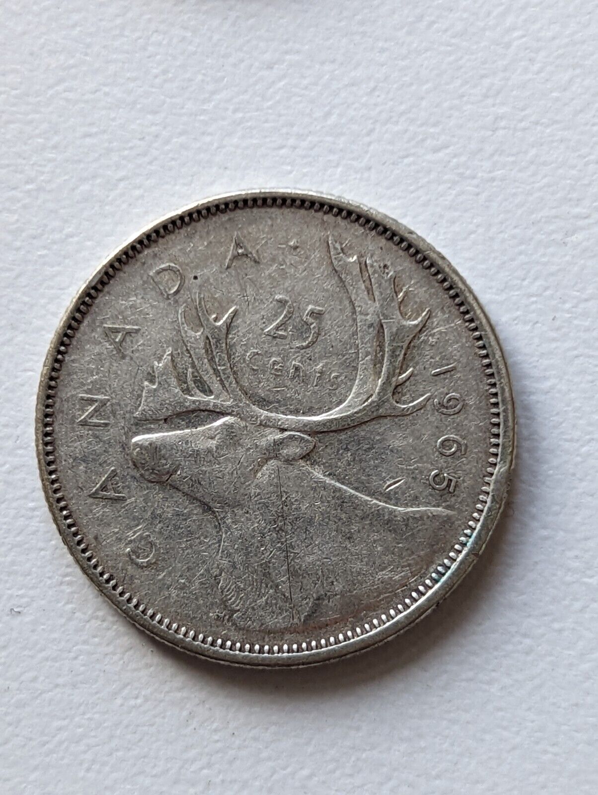 1965 Canada 25 Cents 25c 80% Silver Quarter Coin Elizabeth Ii