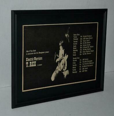 T Rex 1971 Marc Bolan Electric Warriors Concerts Glam Rock  Framed Promo  Ad