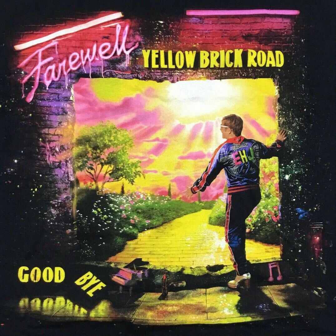 Elton John Farewell Yellow Brick Road T-shirt 2-sided 2019 Good Bye Concert Sz M
