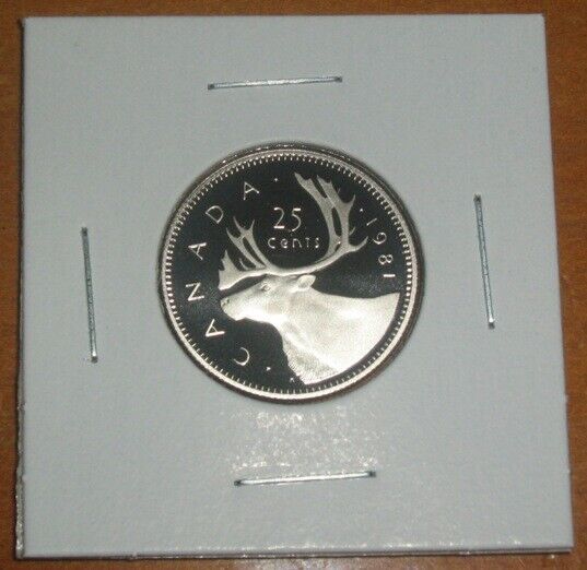 Canada 1981 Proof Quarter Twenty-five Cent Coin Ultra Heavy Cameo 25 Cents