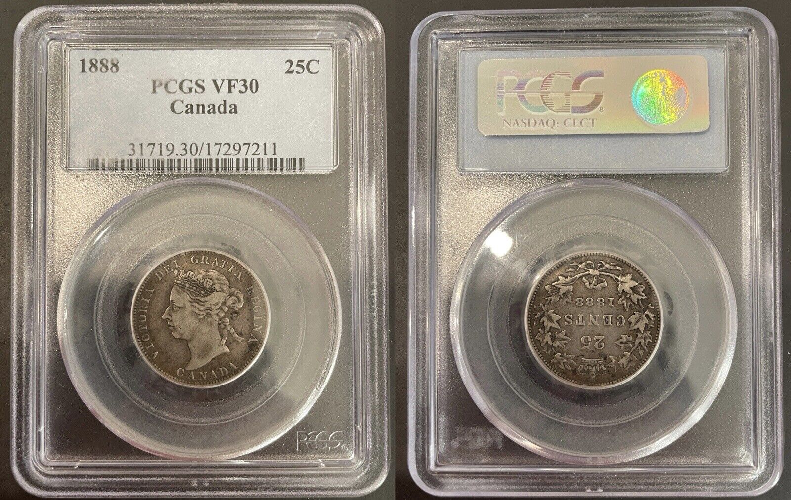 1888 Canada 25 Cents Pcgs Vf 30